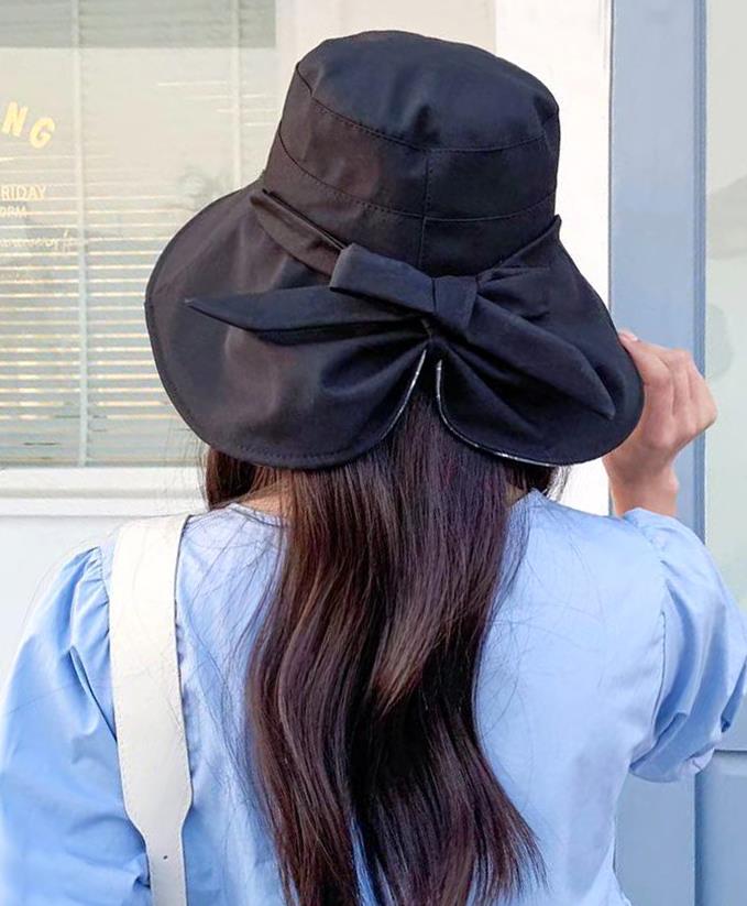 新しい帽子の女性は春夏の日よけの片面漁師帽子の格子の韓国版の蝶は軒の漁師の帽子の潮を結びます